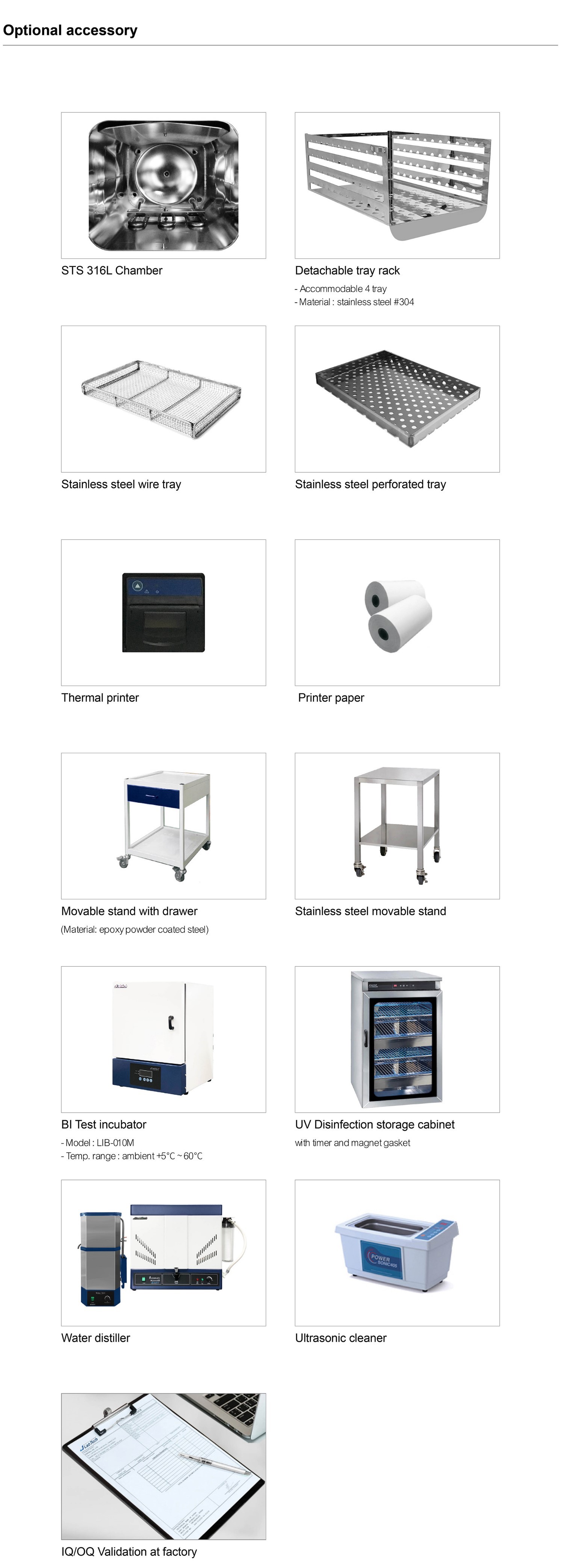 Labtech Autoclave Optional Accessories 